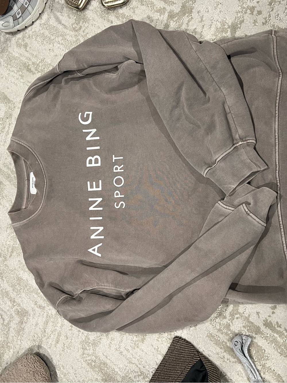 Anine Bing Sport olive Logo Sweatshirt